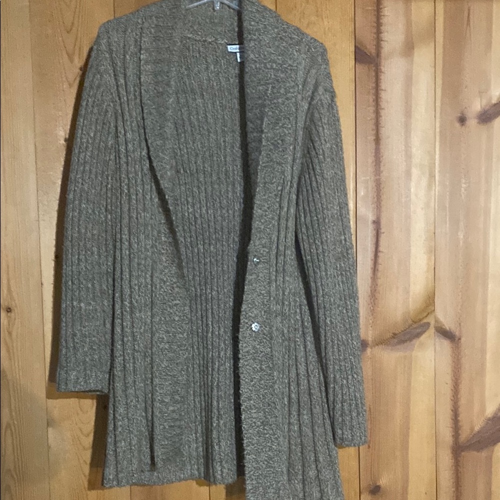Croft & Barrow Brown Cable-Knit Cardigan Sweater